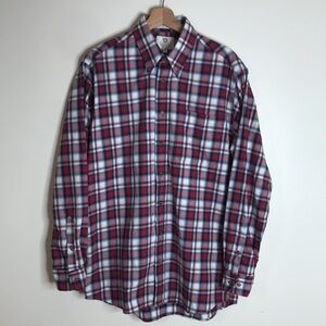 Vintage viyella long sleeve button down wool and cotton plaid shirt size medium